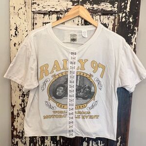 Women’s Rugged Gypsy Retro Rally 97 Motorcycle T-shirt. Size Medium.